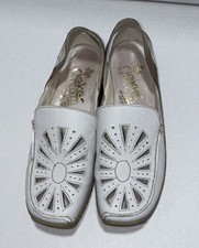 Rieker White Leather Cutout