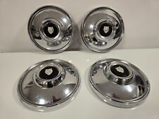 4er Set Vintage Jaguar XJ6 XJ12 XKE Chrom Schwarz Jaguar Center Radkappen