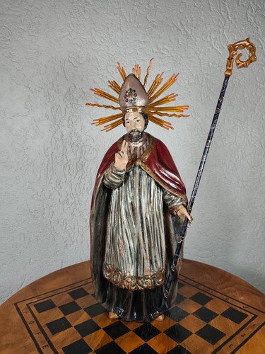 Antike heiligenfigur bischof - heiligenfigur,