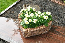  ROSTFREI  Herz Gitter 35x35x10cm mit Kies Pflanzenschale Grabschmuck Grabschale