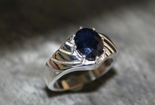 Blauer saphir ring herren - blauer,