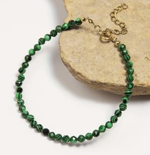 ✅ Stylisches Malachit Edelstein Armband 3mm Kristall Naturstein Boho Unisex ✅