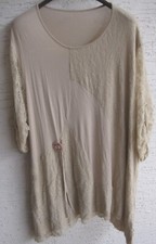 Tunika  Boutique-Ware Italien Lagenlook Zipfel Gr. 50 52  Spitze Frühjahr Sommer