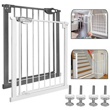 Treppengitter 75-115cm Treppenschutzgitter für Kinder Ohne Bohren Auto-Close Neu