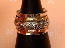 Designer Drehring - bewegliche Schienen - 14 mm - Sterling Silber - 925 - EDEL !