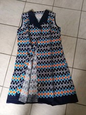 Vintage Kittelkleid blau gemustert, Gr.  46 von immer schlank