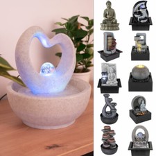 LED Deko Zimmer Brunnen Buddha Engel Delphin Design RGB Farbwechsler Wasserspiel