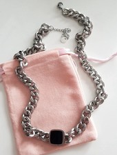 Edle 925 SILBER PANZER HALSKETTE Collier Choker Bead ANHÄNGER Charm massiv Ring