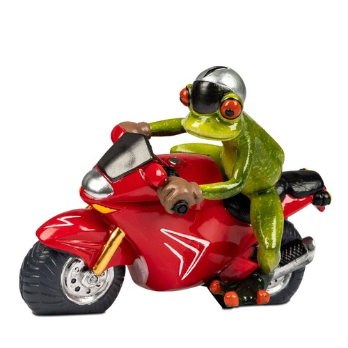 Dekofigur frosch auf motorrad - dekofigur,