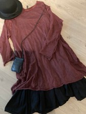 Lavafarb. Tunika aus Feinstrick, RUNDHOLZ, Gr. M (Oversize)