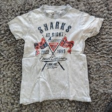 LEMON BERET T-Shirt Jungen 152 Shirt Teens Sharks Hafen Hai blau grau used look