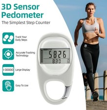 3D Schrittzähler Pedometer Joggen Wandern Laufen Gehen mit Clip Messgerät Sport