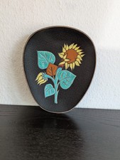 WANDTELLER "SONNENBLUMEN" original Vintage 50er – 60er Ruschka Keramik