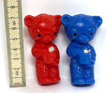 Bär Teddy 2 Stück Spielzeug DDR 7cm Plastik Kult Ostalgie vintage /P7.7/9
