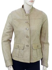 OAKWOOD Damen Lederjacke beige