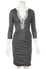 SONJA KIEFER Cocktail Dress Ruffles S grey