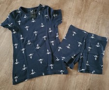 Schlafanzug/Pyjama: Gr. 122/128, H&M,2-teilig,kurzer Schlafanzug, maritim, Anker