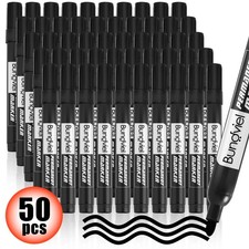 Permanent Marker Set 50 Stk Schwarz, Wasserdicht, Schnell Trocknend für Schule