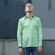 Golden Style Herrenhemd Hemd TRUE VINTAGE 70s mens shirt grün Freizeithemd 70er