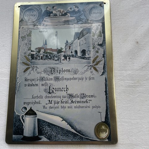 Louny brauhaus blechschild - louny,