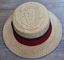 Hut "Kreissäge"  Strohhut mit rot-schwarzem Band Fasnet Fasching  Karneval