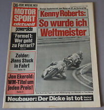 Motorsport aktuell 36/1980 Motorrad GP Nürburgring Zolder Rennsportmeisterschaft