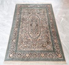 Seide Kaschmir Orient Natur Seide Ghom Teppich 185x126 cm Läufer gereinigt Zerti