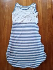 Schlafsack Hans Natur Gr. 86 92 Baumwolle ungefüttert Bienen blau weiß gestreift