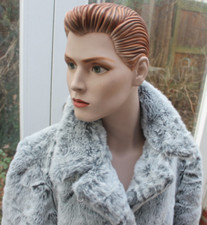 SISLEY Flausch Mantel Webpelz Grau Gr. M