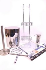 9 tlg. Set Edelstahl Bad-Set Eimer Hakenleiste Seifenspender Ablage Spiegel Ikea