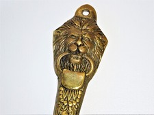 Messing Schuhlöffel, Schuhanzieher, Löwenkopf, Mid Century