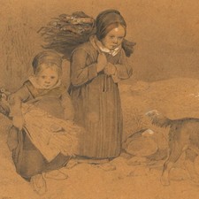 Unbekannt Kinder mit Hund