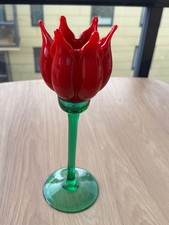 Rote Tulpe Kerzenhalter +rot
