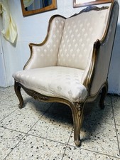 Barock Ohrensessel Creme /