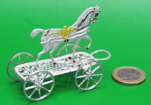 Miniatur filigran zinn pferd - miniatur,