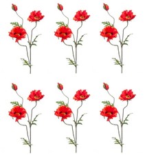 6er Set künstliche Mohnblume