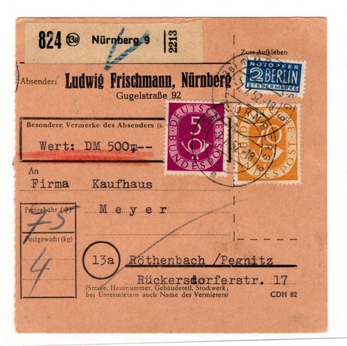 Bund posthorn paketkarte minr - posthorn,