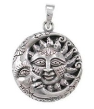 Sonne & Mond Silber Amulett