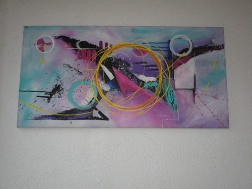 Acryl bild buntes - , lila