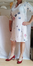 Jerseykleid Shirtkleid Gr. 42/46  XL Stretch, A-Linie, Blumendruck, neu!
