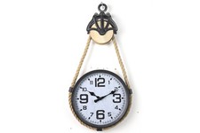 Wanduhr Metall Grau Tau an