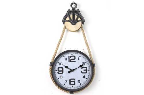 Wanduhr metall grau - tau, an