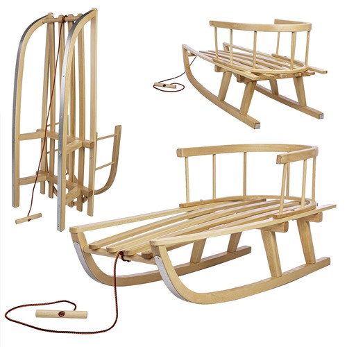 Holzschlitten für kinder mit - holzschlitten,