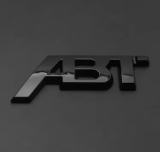 abt  Schriftzug Logo Emblem Glanz Schwarz Kofferraum Auto Audi Metall klein