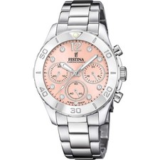 Festina Boyfriend Damen Chrono F20603-7 Hellrosa Edelstahlband 39 mm