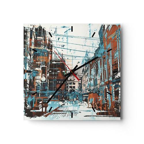 Modern wanduhr 40x40cm quadrat - 40x40cm,