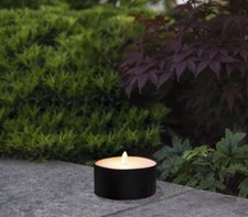 2x XL LED Teelicht gelbe LED D: 10cm Flacker-Effekt Timer LED Kerze für Innen