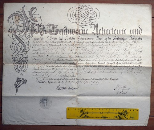 Sehr dekorativer gesellenbrief - sehr,