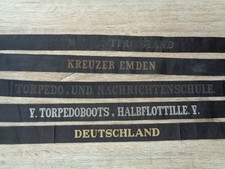 5 Mützenbänder Reichsmarine S.M.S. Ostfriesland Kreuzer Emden etc. (8807)