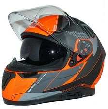 Motorradhelm Integralhelm mit integrierter Sonnenblende 917-OG matt Gr. XS-XXL